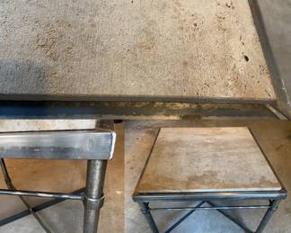  Industrial Steel & Stone Top End Table
28” x 28” x 22-1/2” tall end table
48” x 32” x 16-1/2” Coffee table