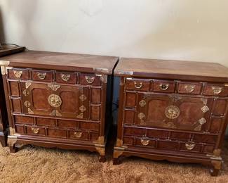 This picture is of the two Asian-inspired end tables.