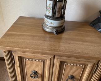 Vintage Reuge Musical Cigarette Lipstick Carousel. Vintage Italian Provincial Cabinet