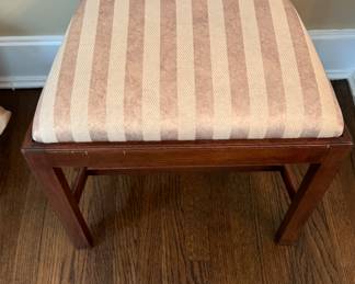 Set of 4 Chippendale-Style Dining Chairs Upholstered in Contrasting Fabrics - 2 Arm, 2 Side. 19" Seat Height. Photo 6 of 6. 