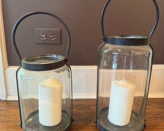 Pair of Metal Lanterns. 