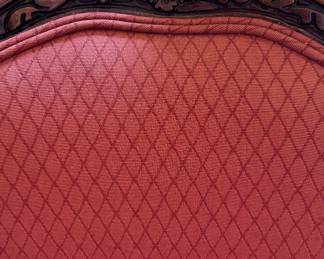 Vintage Queen-Anne Style Arm Chair with Contrasting Mulberry Flying Ducks Upholstered Back. Photo 2 of 5. 