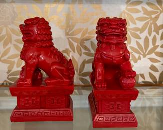 Pair of Foo Dogs. Each Measures 4" W x 6" D x 10". Photo 1 of 2. 