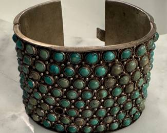 Turquoise and Sterling Silver Cuff. 
