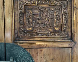 Antique Chinese Elmwood Cabinet. Measures 43"W x 21" D x 68" H. Photo 5 of 8. 