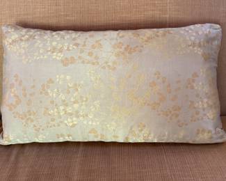 Silk Down-Filled Lumbar Pillow. Measures 24" x 16". 