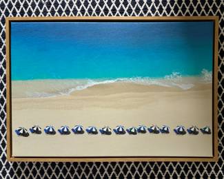 Beach Scene Canvas. Measures 25" W x 36" H. 