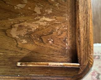 Vintage Campaign Desk with "Sawhorse" Legs. Measures 48" W x 27" D. Photo 3 of 3. 