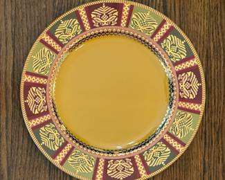 Set of Vintage Italian Genevieve Lethu (Sari Pattern) 2001 8 Dinner, 8 Salad, 8 Cup & Saucers plus Platter. Photo 1 of 3. 