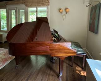 Vintage High-Glass Mahogany Finish Baldwin Model C Baby Grand Piano, 1994. Serial Number 312346. Photo 2 of 4. 