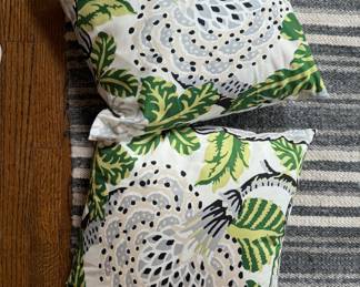 Pair of Floral Indoor / Outdoor Pillows. 