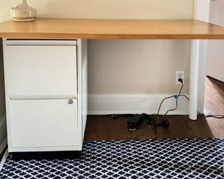 Desk with File Drawer. Measures 54" W x 24" D x 30" H.  Photo 1 of 3. 