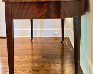 Reproduction Howard & Sons "Style" English Mahogany Writing Desk with Leather Top. Measures 50" W x 27" D. Photo 3 of 6. 