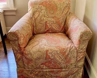 Vintage Baker Furniture Club Chair with Etro Paisley Slipcover. Measures 35" W x 34" D. Photo 1 of 2. 
