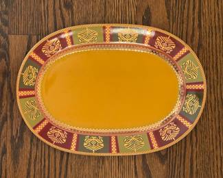 Set of Vintage Italian Genevieve Lethu (Sari Pattern) 2001 8 Dinner, 8 Salad, 8 Cup & Saucers plus Platter. Photo 2 of 3. 