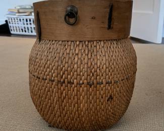 Chinese Good Fortune Fisherman / River Basket - 2 Available. Photo 1 of 4. 