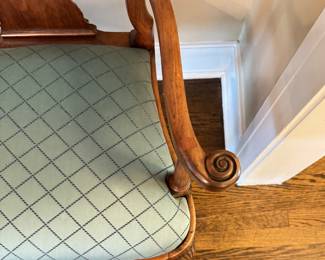 Vintage Queen Anne Style Arm Chair (Only One!). Measures 26" W x 25" D with 19" Seat Height. Photo 2 of 6. 