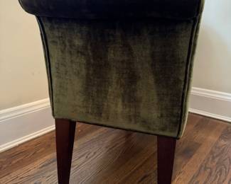Velvet Upholstered Bench with Contract Trim. Photo 2 of 4. 