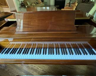 Vintage High-Glass Mahogany Finish Baldwin Model C Baby Grand Piano, 1994. Serial Number 312346. Photo 1 of 4. 