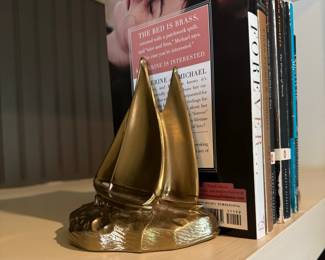 Brass Sailboat Bookends. 