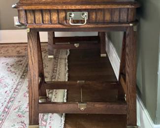 Vintage Campaign Desk with "Sawhorse" Legs. Measures 48" W x 27" D. Photo 2 of 3. 