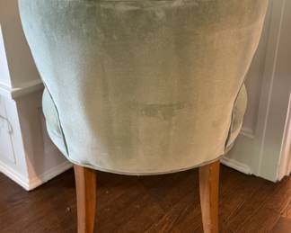 Mint Color Velvet Upholstered Occasional Chair. 22" W x 22" D. Photo 2 of 3. 
