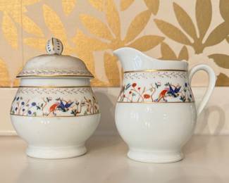 Tiffany & Co "Audubon" Creamer & Sugar, Limoges, France. Features Flora and Fauna Motifs First Introduced on 19th-Century Tiffany & Co. Hollowware. Photo 1 of 2. 