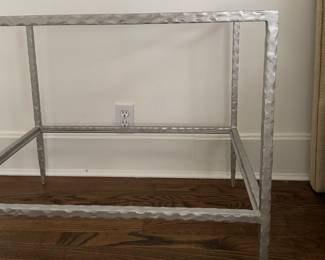 Silver Gilt, Hammered Iron Two Shelf Side Table / Bedside Table. Photo 3 of 4. 