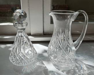 Waterford Crystal Decanter & Pitcher. 
