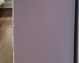 Lavender Four-Drawer Chest of Drawers with Glass Pulls. Measures 34" W x 20" D x 41" H. Photo 3 of 3. 