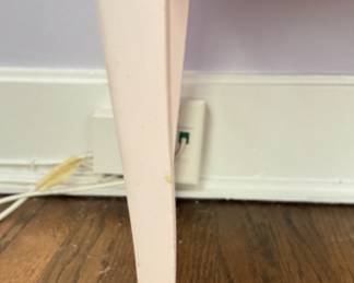 Pale Pink Side Table with Glass Top. Measures 24" W x 14" D x 26" H. Photo 3 of 4. 