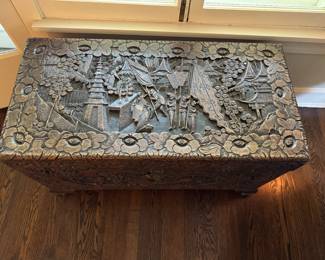 Hand-Carved Cedar Chest. Photo 2 of 3. 