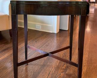 Pair of Vintage Leather Top Side Tables on Casters. Photo 1 of 2. 