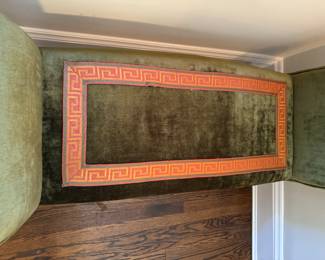 Velvet Upholstered Bench with Contract Trim. Photo 4 of 4. 