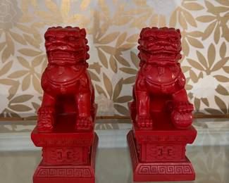 Pair of Foo Dogs. Each Measures 4" W x 6" D x 10". Photo 2 of 2. 