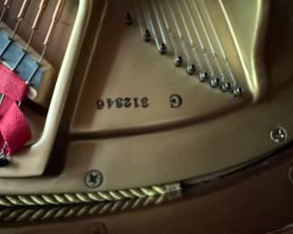Vintage High-Glass Mahogany Finish Baldwin Model C Baby Grand Piano, 1994. Serial Number 312346. Photo 4 of 4. 