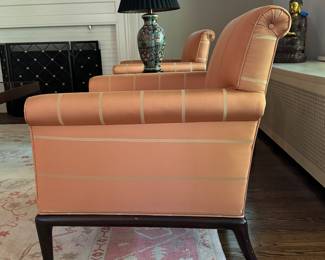 Pair of A. Rudin Contemporary Upholstered Club Chairs. Each Measures 32" W x 30" D. Photo 2 of 5. 