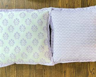 Lavender Accent Pillows. Each Measures 18" x 18". 