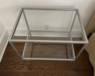 Silver Gilt, Hammered Iron Two Shelf Side Table / Bedside Table. Photo 2 of 4. 