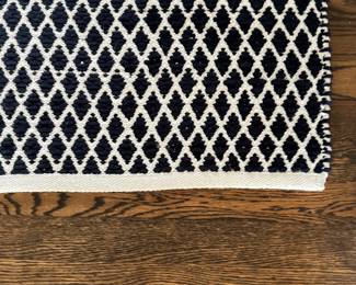 Blue & White Graphic Area Rug. Measures 9' 2" x 6'. Photo 2 of 2. 