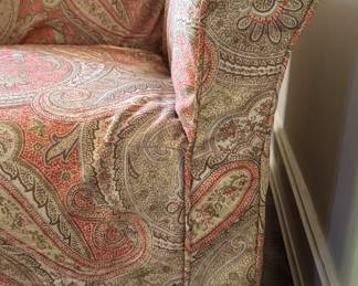 Vintage Baker Furniture Club Chair with Etro Paisley Slipcover. Measures 35" W x 34" D. Photo 2 of 2. 