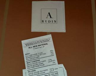 Pair of A. Rudin Contemporary Upholstered Club Chairs. Each Measures 32" W x 30" D. Photo 5 of 5. 