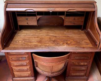 Antique Derby Desk Opened