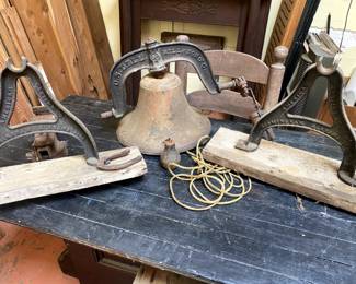 C.S. Bell and Hillsboro Farm Bell  and  American Casting Company bell uprights 