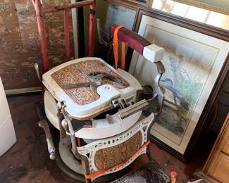 Antique Koken Barber Chair (main seat is present just getting fixed)