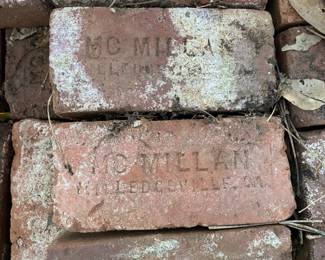 McMillan solid red bricks made in Milledgeville, GA around 1920