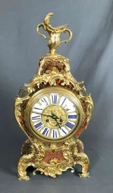 19C Louis XVI Style Guilt Boulle Bracket Mantle Clock, Surmounted By An Urn, Excellent Condition
