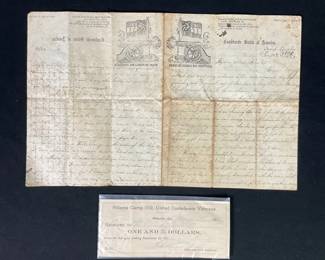US Confederate Letter 1863 And Payment 1907 