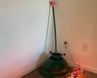 Tree Stand For Live Christmas Tree, Colored Lights Set 