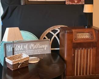 Vintage Radio, Coffee Table, Artwork, Mirror Small Decor 12 Pcs 